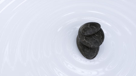 3d rendered spa illustration - floating stones
