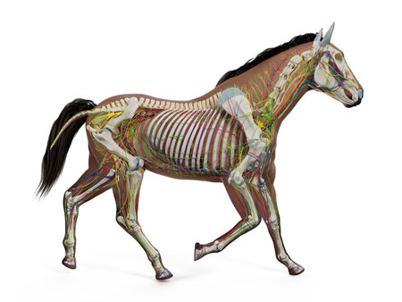 3d rendered medically accurate illustration of the equine anatomyの写真素材
