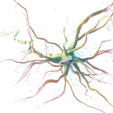 3d rendered illustration of a human nerve cellの写真素材