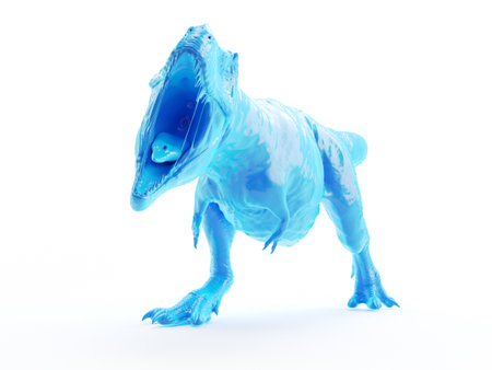 3d rendered object illustration of an abstract blue t-rexの写真素材