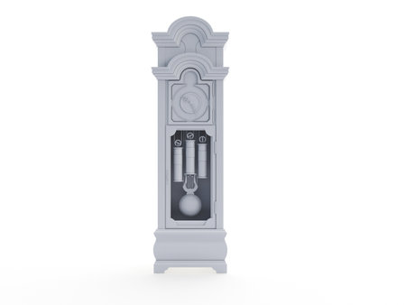 3d rendered object illustration of an abstract white clock