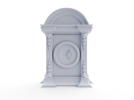 3d rendered object illustration of an abstract white clock