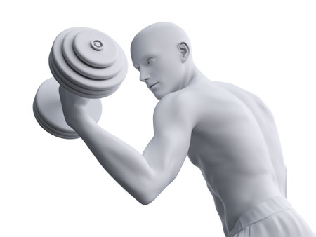 3d rendered abstract illustration of a man working outの写真素材
