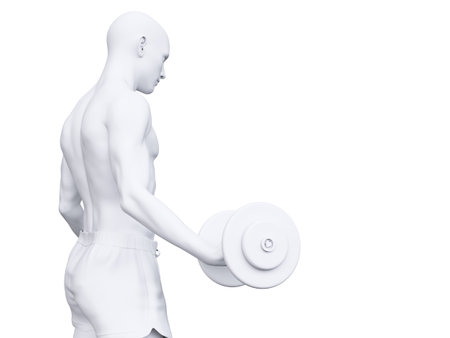 3d rendered abstract illustration of a man working outの写真素材