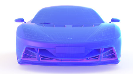 3d rendered abstract illustration of a sports car