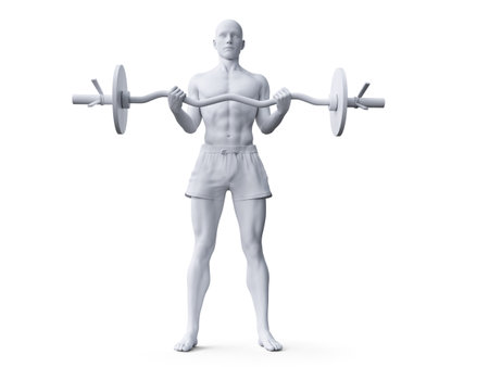 3d rendered abstract illustration of a man working outの写真素材