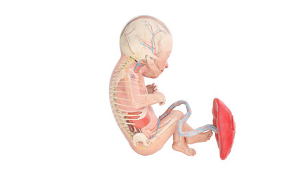 3d rendered medically accurate illustration of a human fetus anatomy - week 30の写真素材