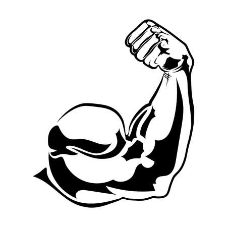 vector stylized image of a bicep of a human handのイラスト素材