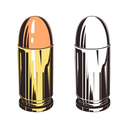 Vector image of ammunition. Cartridges for firearms.のイラスト素材