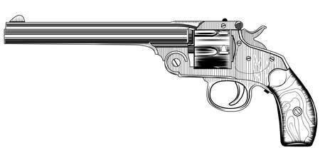 image of a vintage revolverのイラスト素材