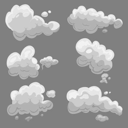 A set of clouds. A set of smoke. Vector illustration.のイラスト素材