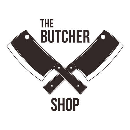 Butcher Shop Logo Vector Image.のイラスト素材
