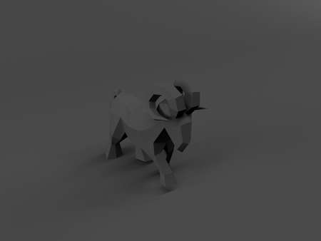 Abstract 3D Rendering Black Goatの写真素材