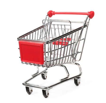 metal shopping trolleyの写真素材