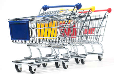 metal shopping trolleyの写真素材