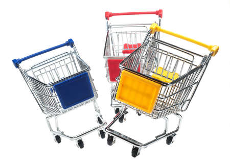 metal shopping trolleyの写真素材