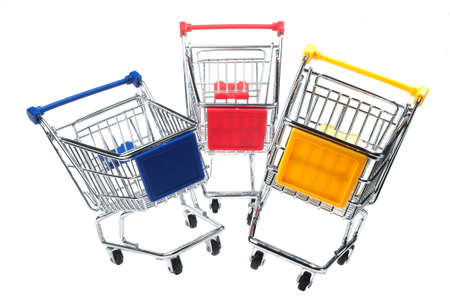 metal shopping trolleyの写真素材