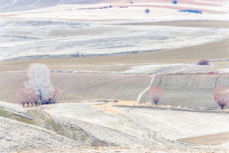 Snowy valley in the winter Turkey mountainsの写真素材