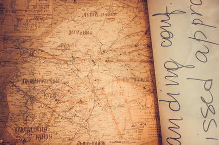 Old map of west Ukraine close upの写真素材