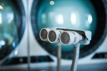 Old microphone set. Icon means USSR, notの写真素材