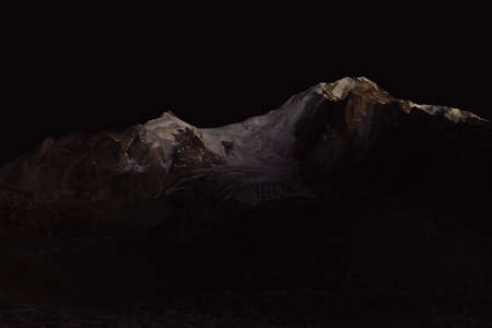 Moonlight pearls. Nepal, Himalayas, Annapurna Conservation Area, moonrise over the Larke Passの写真素材