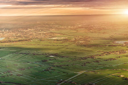 Aerial View of Amsterdam. Netherland. Aerial Sunset View.