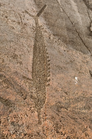 Fish carved in stoneの写真素材