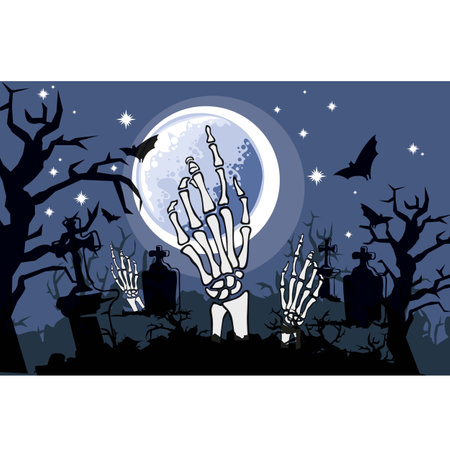 halloween and moonのイラスト素材