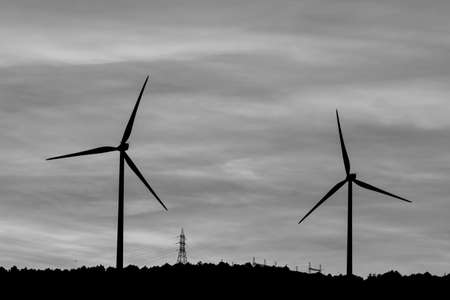 Windmills are producing energy for our future.の写真素材