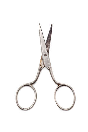old little scissors open, still lifeの写真素材