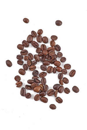 coffe beans, still life on whiteの写真素材
