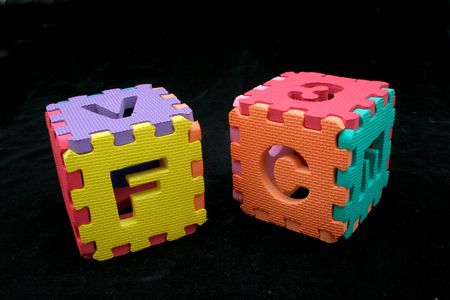 Puzzle cubes with letters