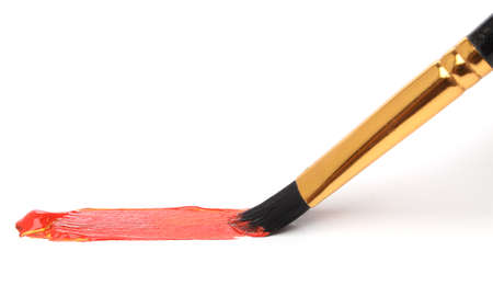 Brush painting over whiteの写真素材