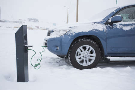 Electric car chargingの写真素材