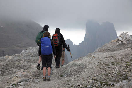 People in the mountains - Italian Dolomitesのeditorial素材