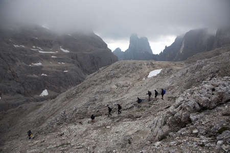 People in the mountains - Italian Dolomitesのeditorial素材
