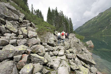 Tourists in the mountainsのeditorial素材
