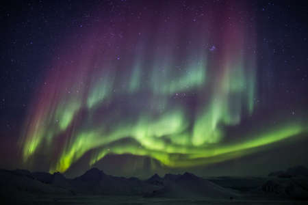 Arctic magical landscape - Northern Lightsの写真素材