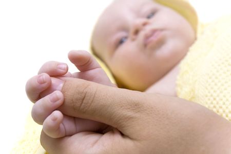 Mother's and baby's handsの写真素材