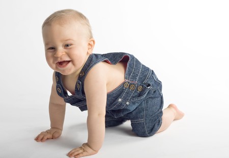 Eight month beautiful baby boyの写真素材