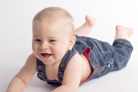 Eight month beautiful baby boyの写真素材