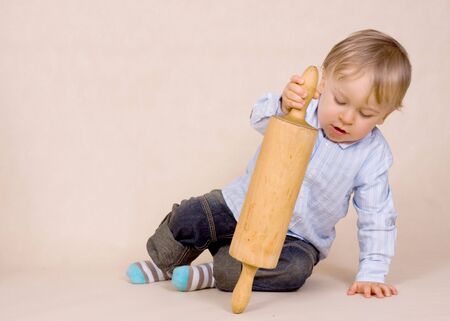 Young boy (eighteen months) の写真素材