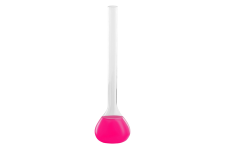 Test-tube with pink liquid, isolated on white background. Medicine, Chemistryの写真素材