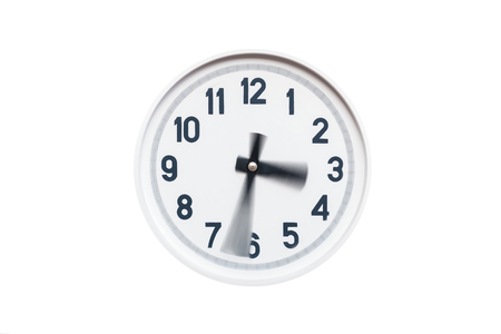 round white clock on white isolated background
