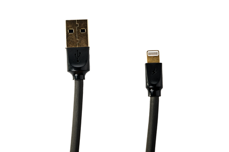black UBS cable on white isolated background
