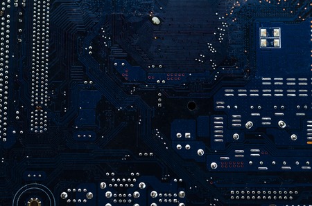 Macro shot of a dirty circuit boardの写真素材
