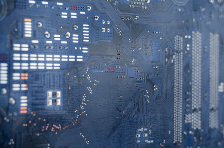 Macro shot of a dirty circuit boardの写真素材