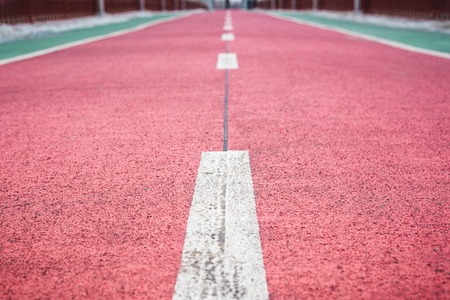 red road with markings