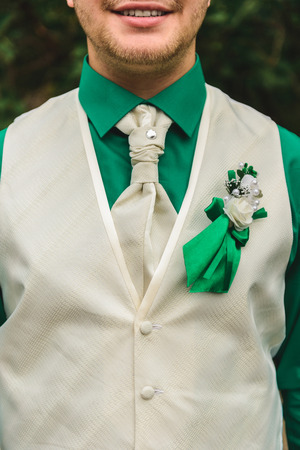 suit of the groom close upの写真素材