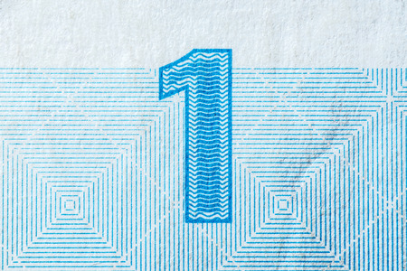 Ukrainian national currency, one hryvnia close-up. Horizontal frameの写真素材